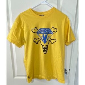 Icecream Billionaire Boys Club BBC Shirt Yellow Large Diamond Bones Pharell y2K‎
